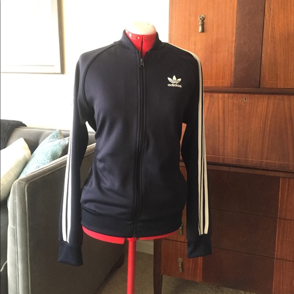 Navy Adidas Track Jacket - Picture 1 of 6